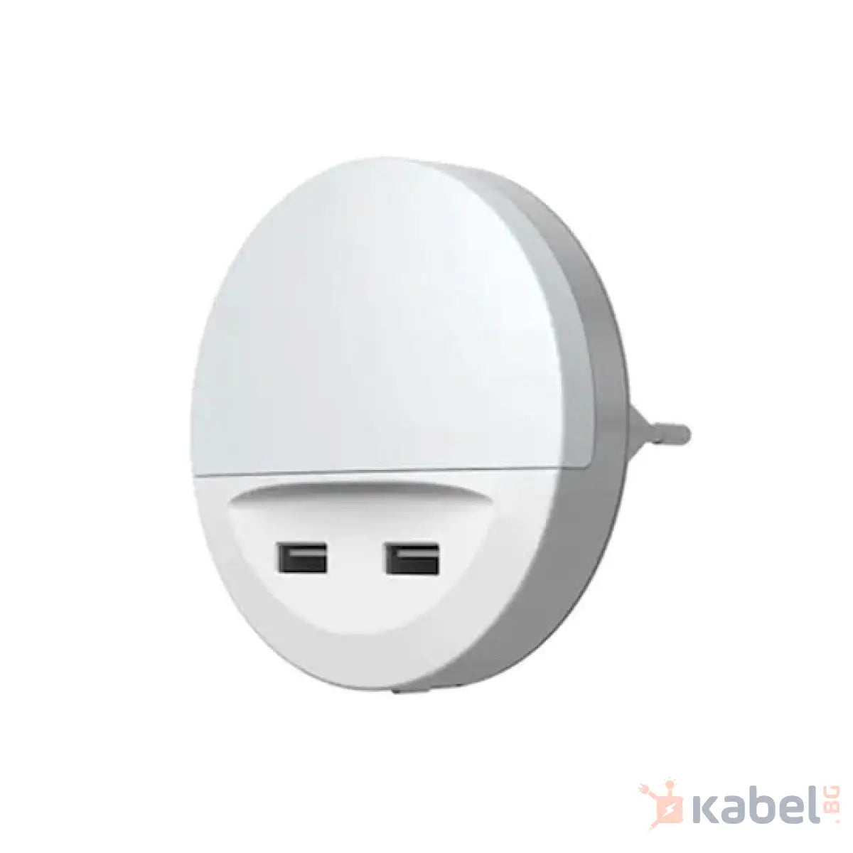 НОЩНА ЛАМПА LED LUNETA+СЕНЗОР+2хUSB 0.2W,3000K,3lm