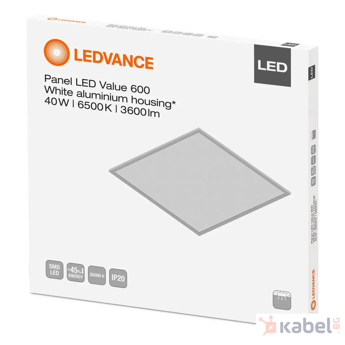 ПАНЕЛ LED 40W 6500K 3600lm LEDV.VALUE 595х595mm