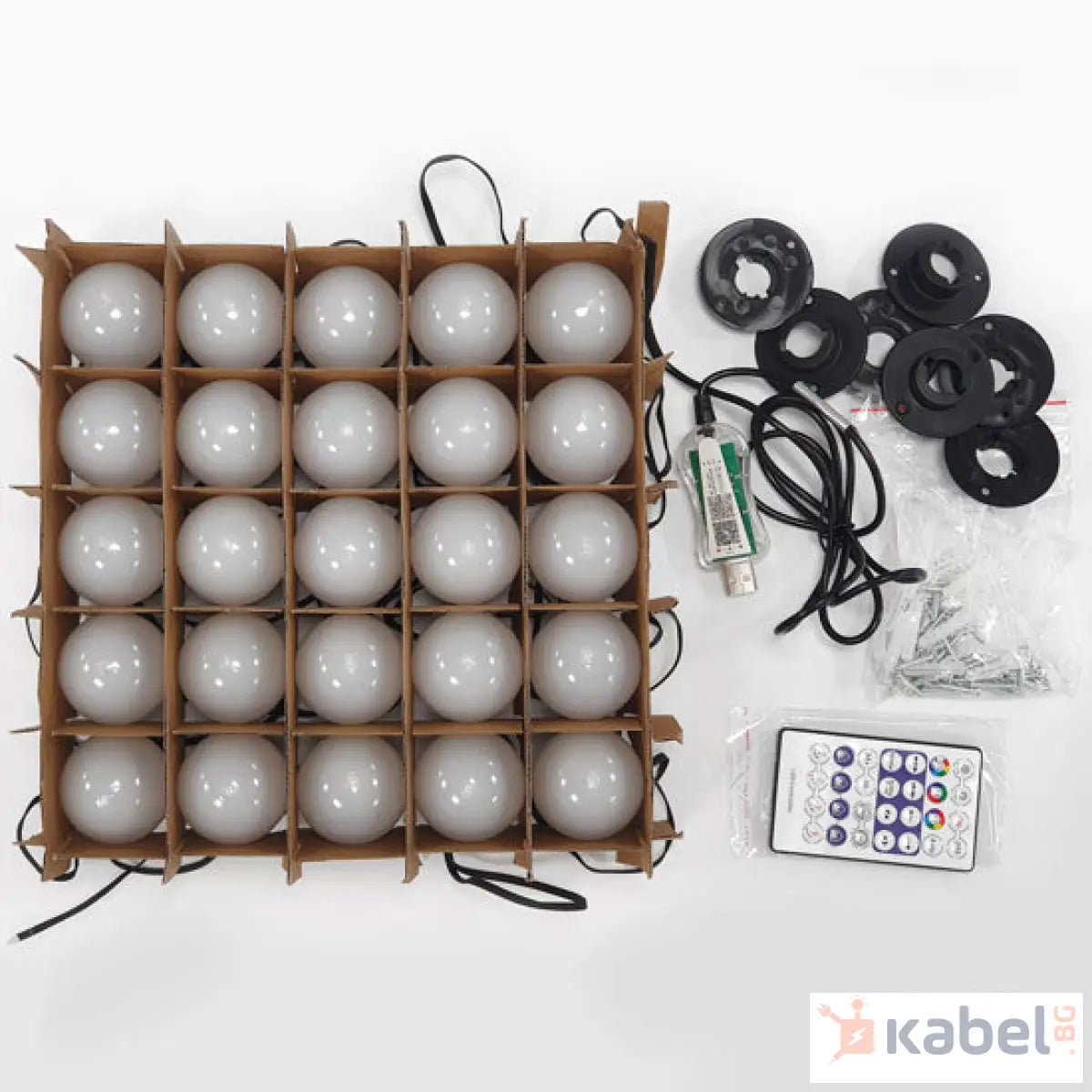 ПАРТИ ЛАМПИ LED 7.5m,144W,ЦВЕТНИ G45,USB 5V RGB