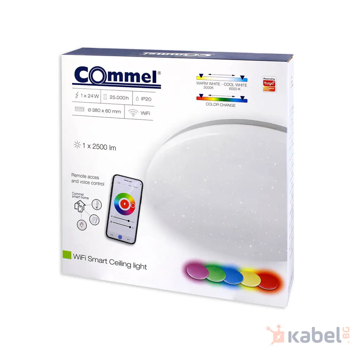ПЛАФОНИЕРА LED WIFI,24W,RGB,2500Lm,407-802,