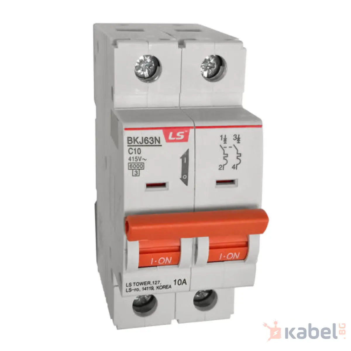 Автоматичен предпазител 10А 2P C 6kA ЛС BKJ Прекъсвач LS