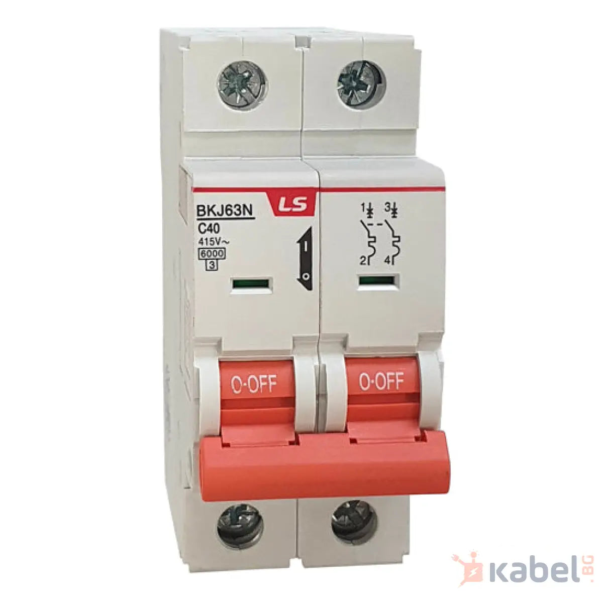 Автоматичен предпазител 40А 2P C 6kA ЛС BKJ Прекъсвач LS
