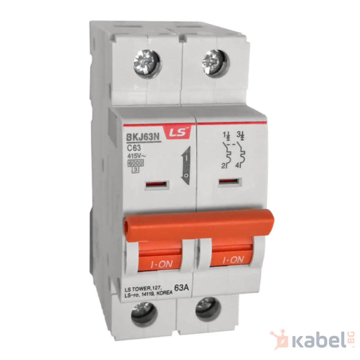 Автоматичен предпазител 63А 2P C 6kA ЛС BKJ Прекъсвач LS