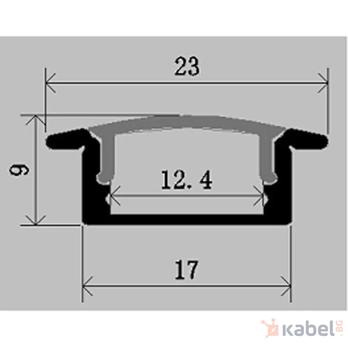 ПРОФИЛ ЛЕНТА LED MC-A56 3000х23х9mm СКРИТ МОНТАЖ