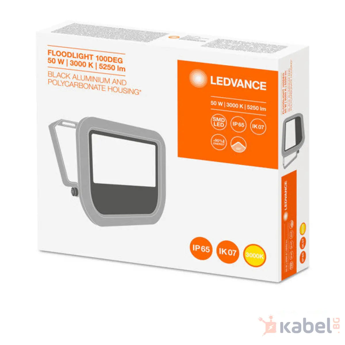 ПРОЖЕКТОР LED 50W 3000K,5500lm,ЧЕРЕН