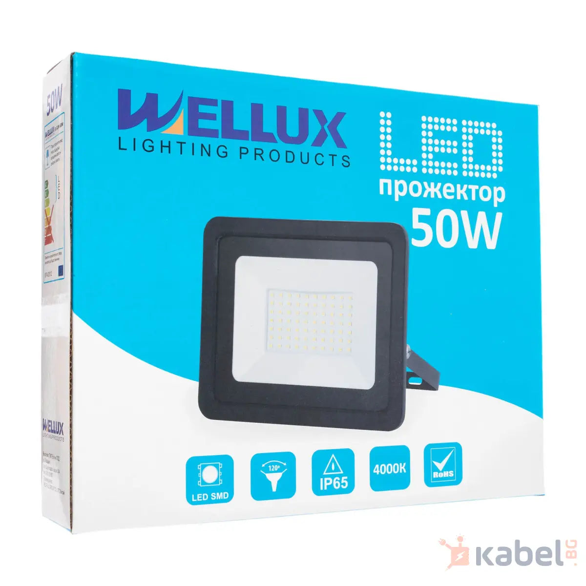ПРОЖЕКТОР LED 50W,4000K,3800Lm,WELLUX,LF-BK-50W