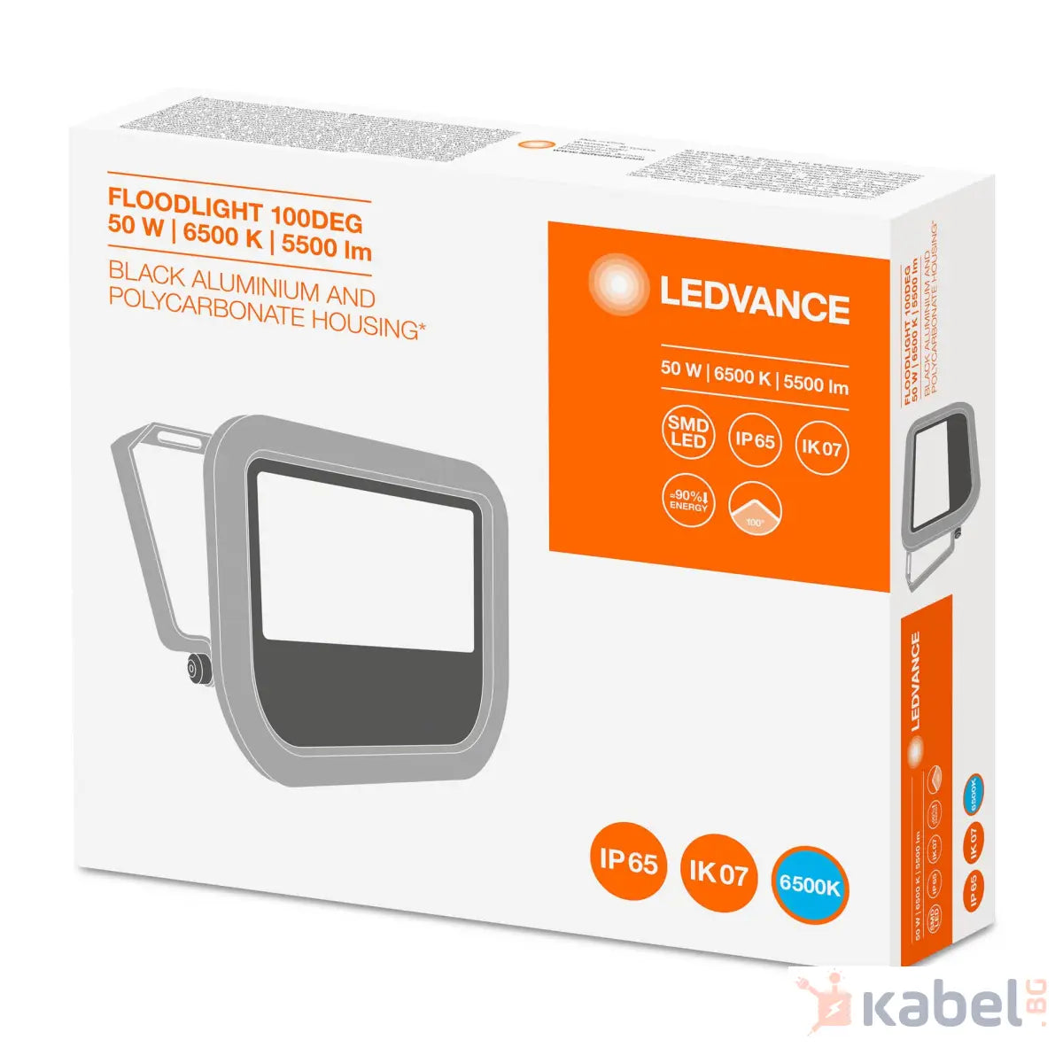 ПРОЖЕКТОР LED 50W 6500K,6000lm,ЧЕРЕН