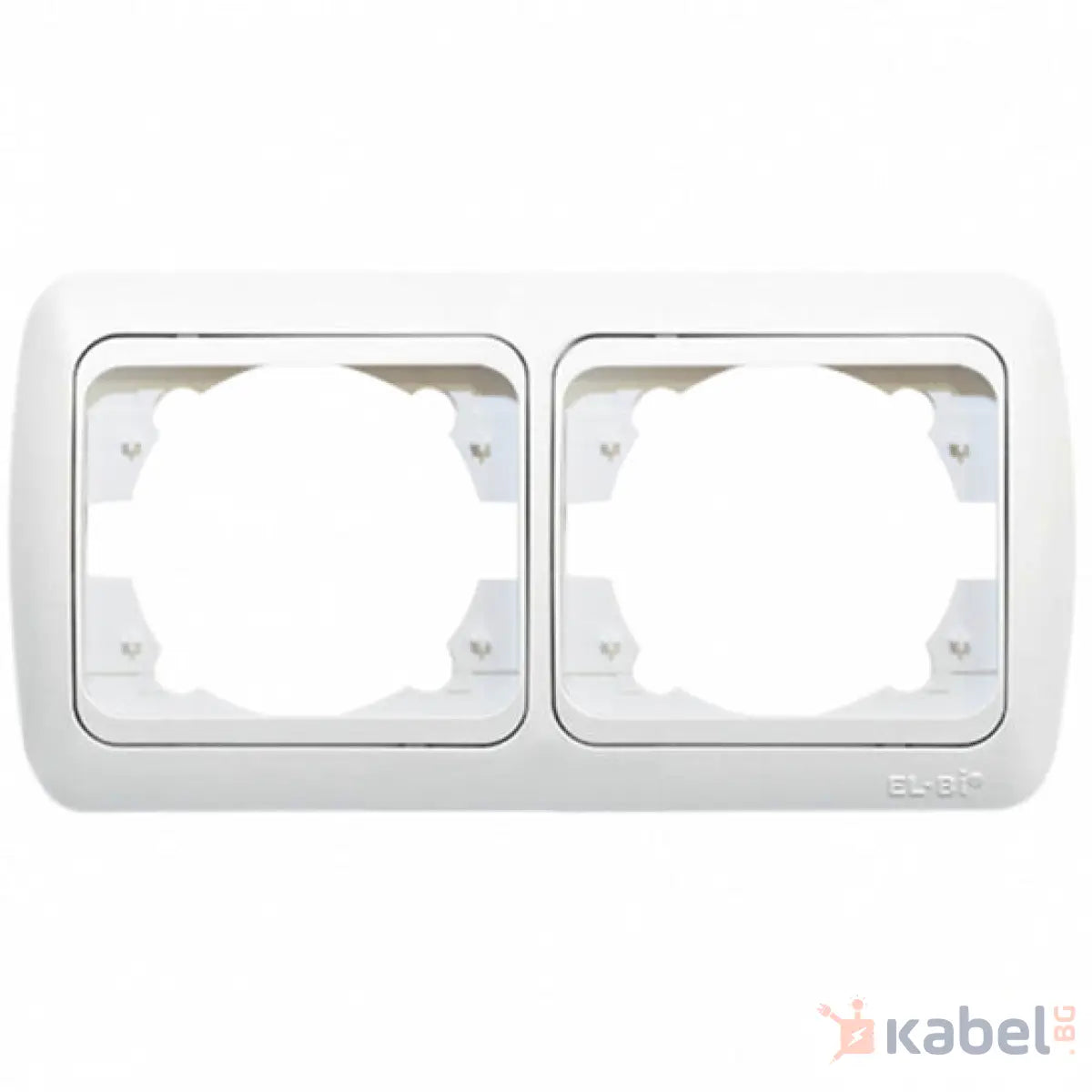 Двойна декоративна рамка Бял за 2 ключа/ контакта