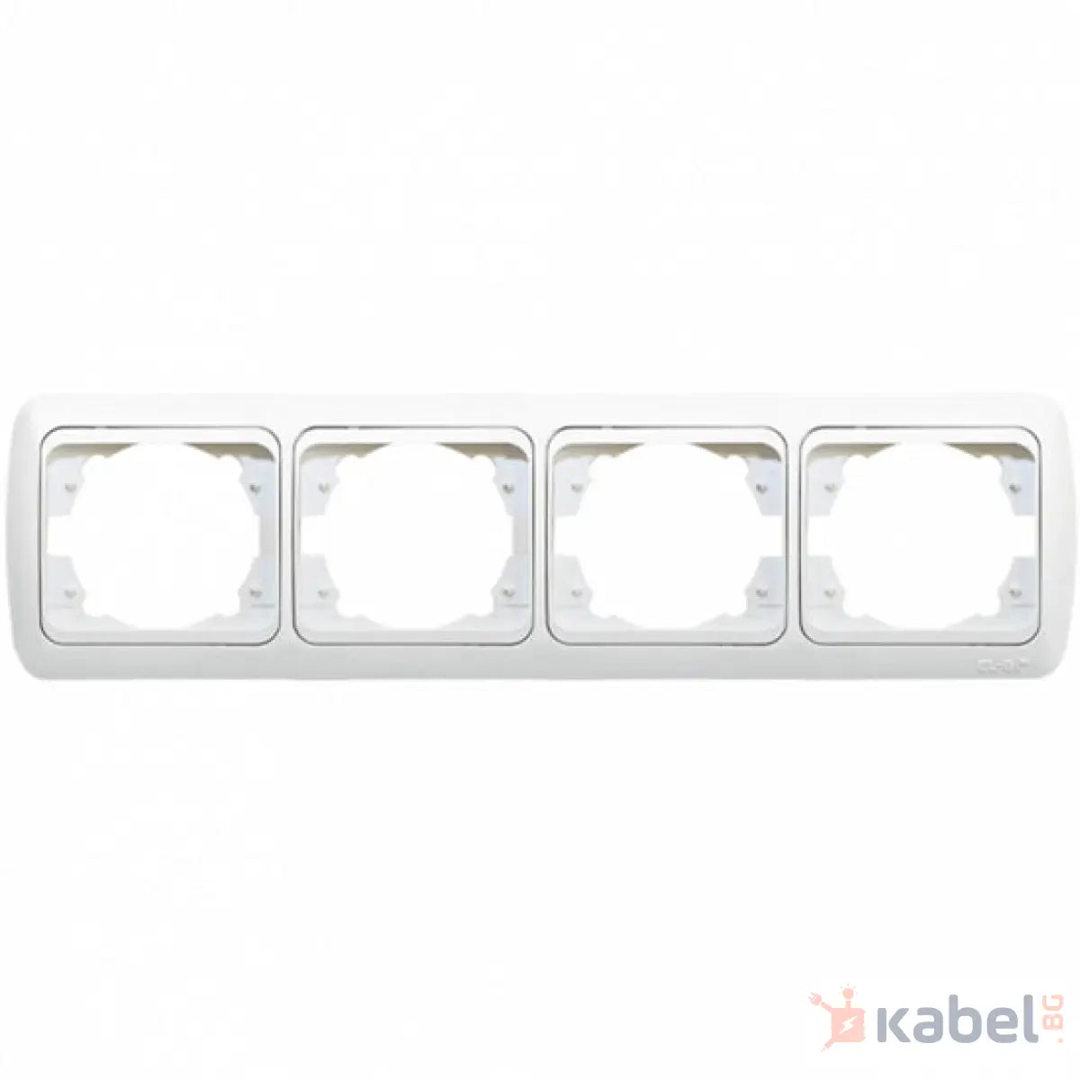 Четворна декоративна рамка Бял IP20 за 4 контакта/ ключа