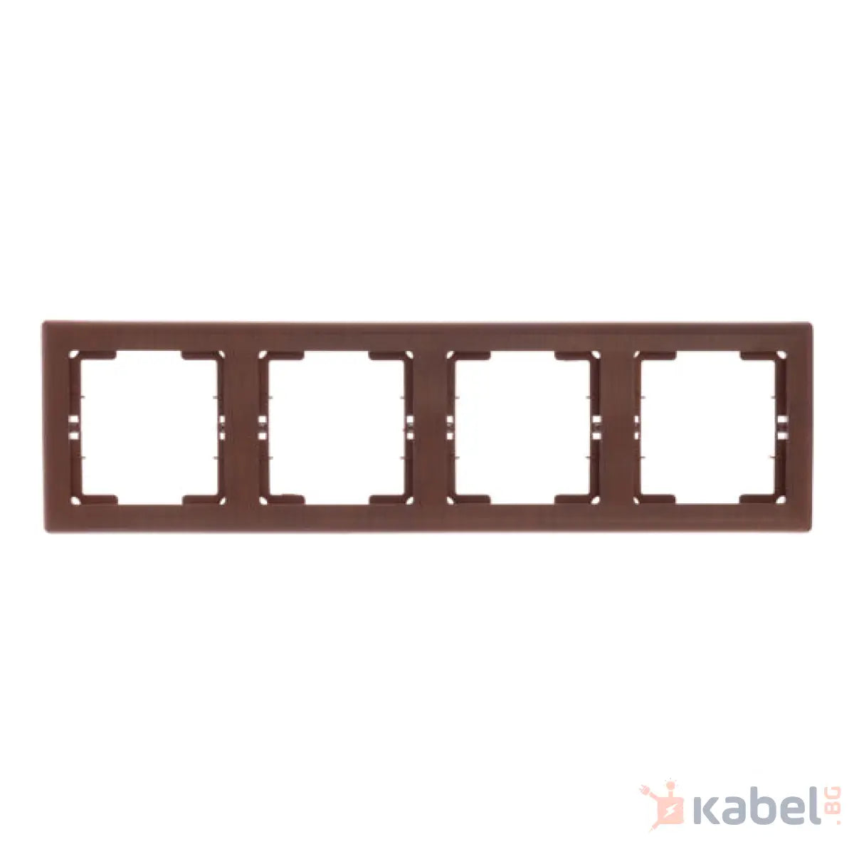 Четворна декоративна рамка Орех Кафяв IP20 за 4 контакта/ ключа ДАРИА, MUTLUSAN 173174