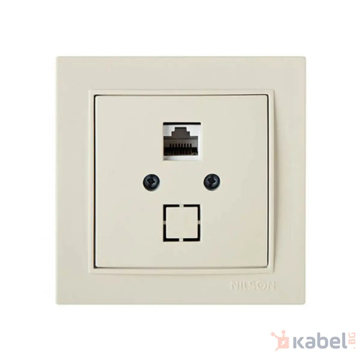 Розетка за интернет RJ45 Крем Бежов Скрит - вграден монтаж IP20 свързване на lan кабел