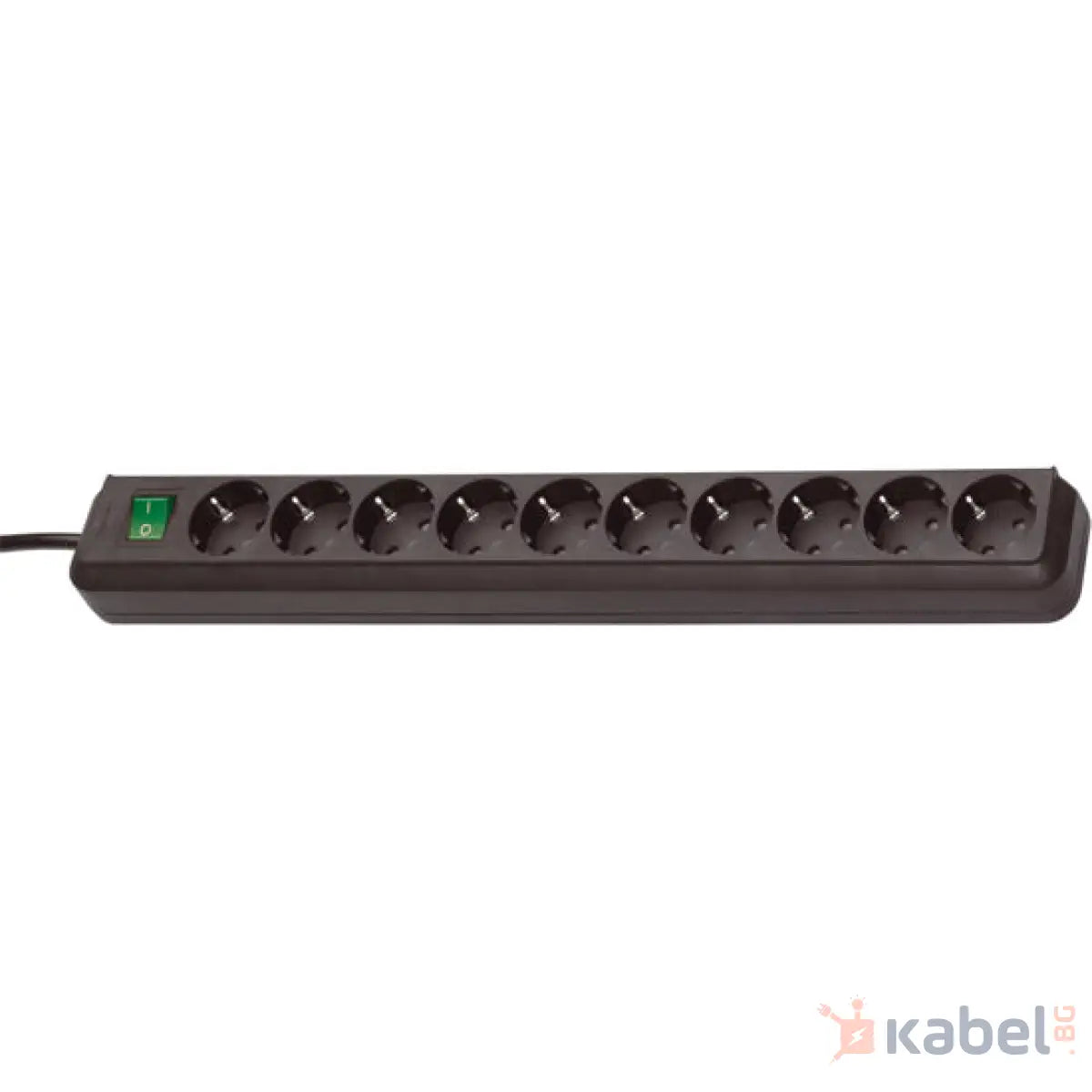 Разклонител с контакт Черен Шуко със защита от токов удар