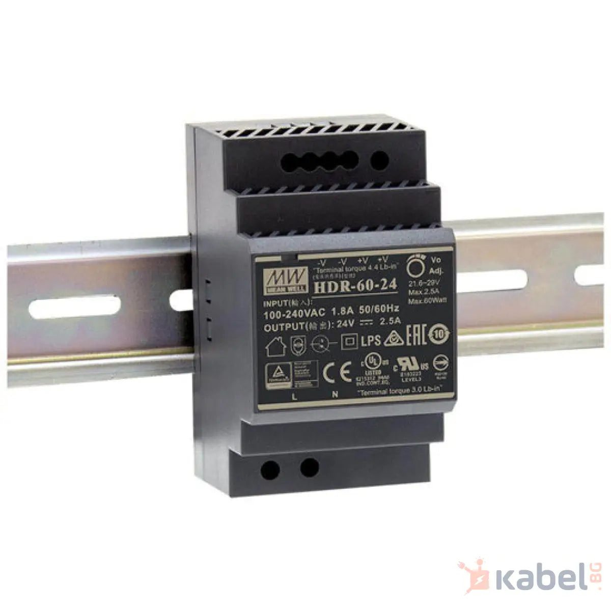 ТРАНСФОРМАТОР ЗА ШИНА MW 60W HDR60-24