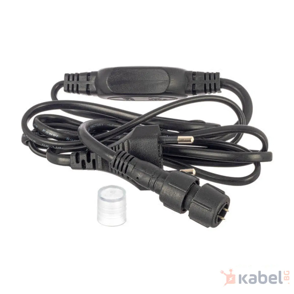 ЗАХРАНВАЩ КАБЕЛ ЗА LED СВЕТ.КАБЕЛ+СЪЕДИНИТЕЛ И ТАПА