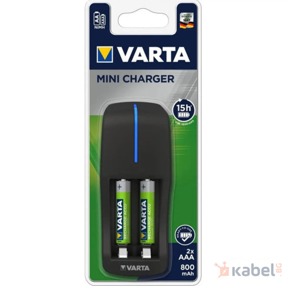 ЗАРЯДНО У-ВО VARTA 2Х800 mAh EE MINI CHARGER
