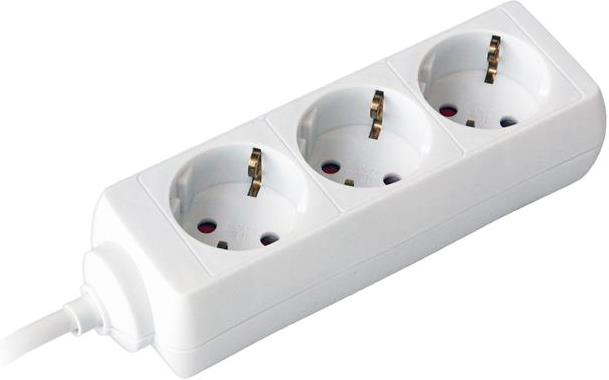 Разклонител БЯЛ 3 x 2 P + E с кабел 3 метра / 1.5 mm2 Commel