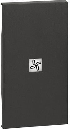 Лицев панел за бутон със символ Вентилатор 2 мод. цвят Черен Living Now Bticino