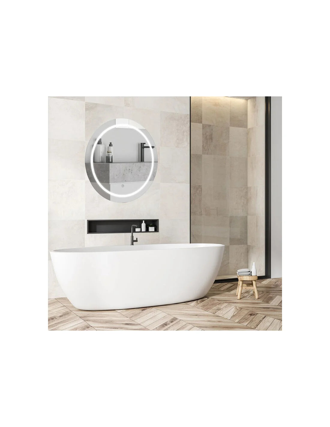 25 W LED Огледало Кръг Докосване Промяна на Цвета IP 44 Anti Fog 3 в 1