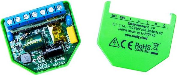 Микромодул Smart реле 1х димер 200VA без неутрала Shelly Dimmer 2 - 262184S