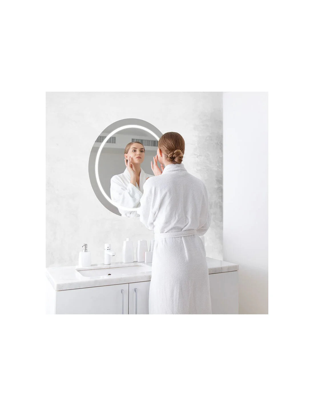 25 W LED Огледало Кръг Докосване Промяна на Цвета IP 44 Anti Fog 3 в 1