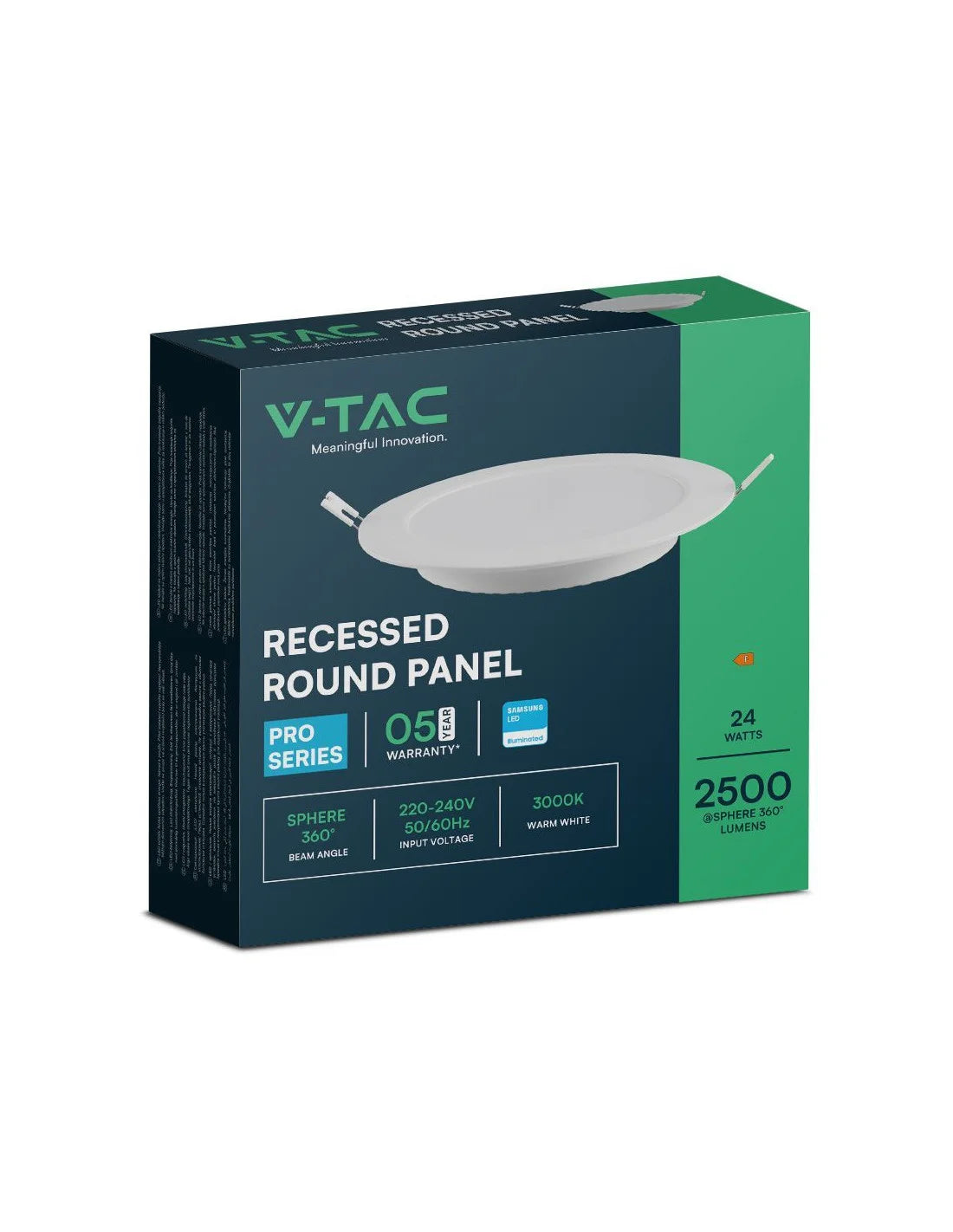 24 W LED SAMSUNG Чип Backlit Мини Панел Вграждане Кръг 6500 K