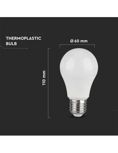 LED Крушка 10.5 W E 27 A 60 Термо Пластик 6400 K 10Бр / Сет