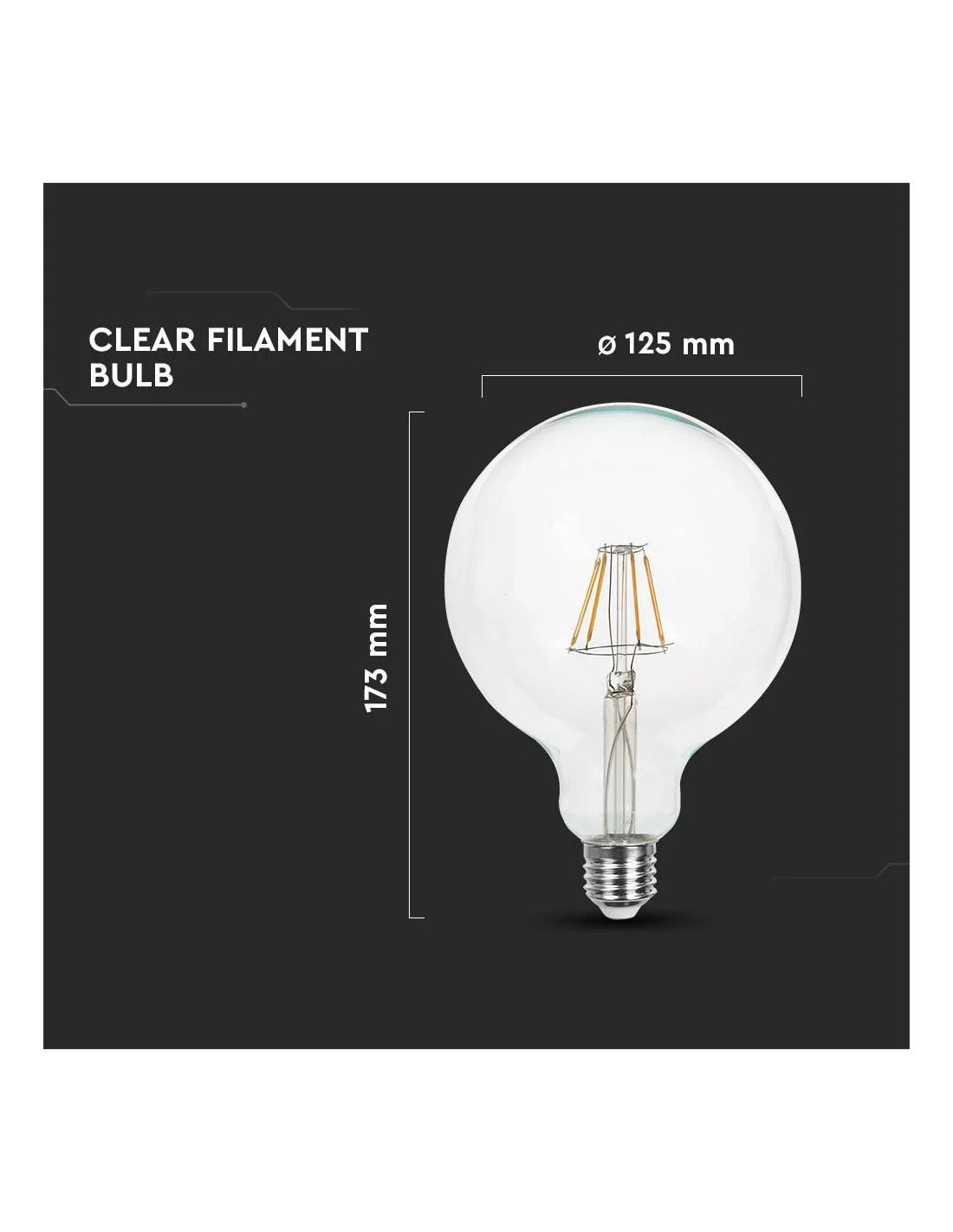 LED Крушка 12.5 W Filament E 27 G125 6500 K