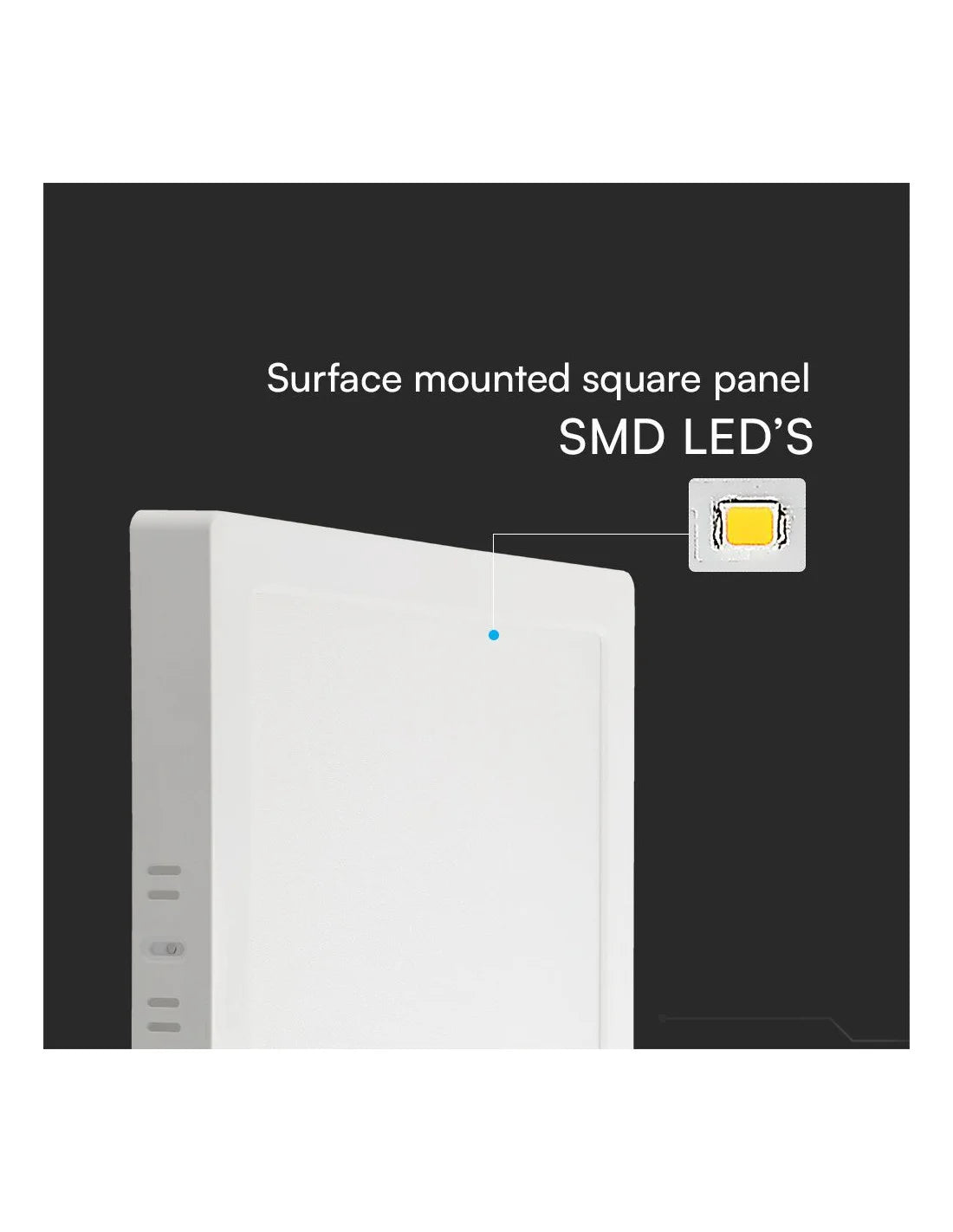 18 W LED SAMSUNG Чип Backlit Мини Панел Външен монтаж Квадрат 3000 K