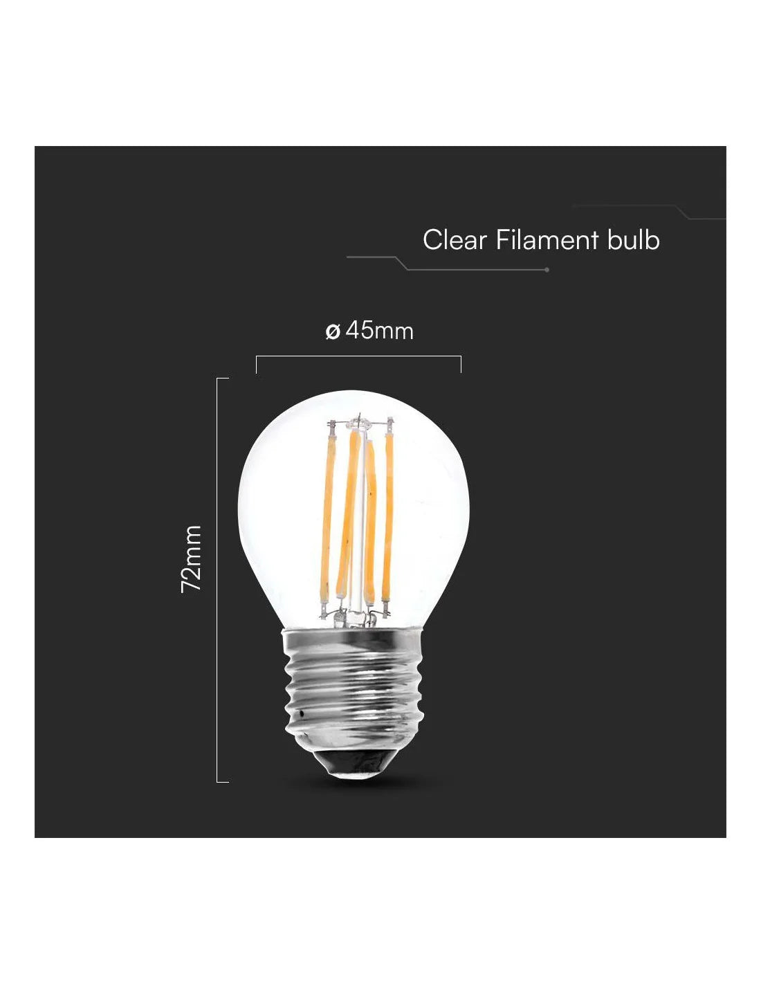 LED Крушка 6 W Filament E 27 G 45 4000 К