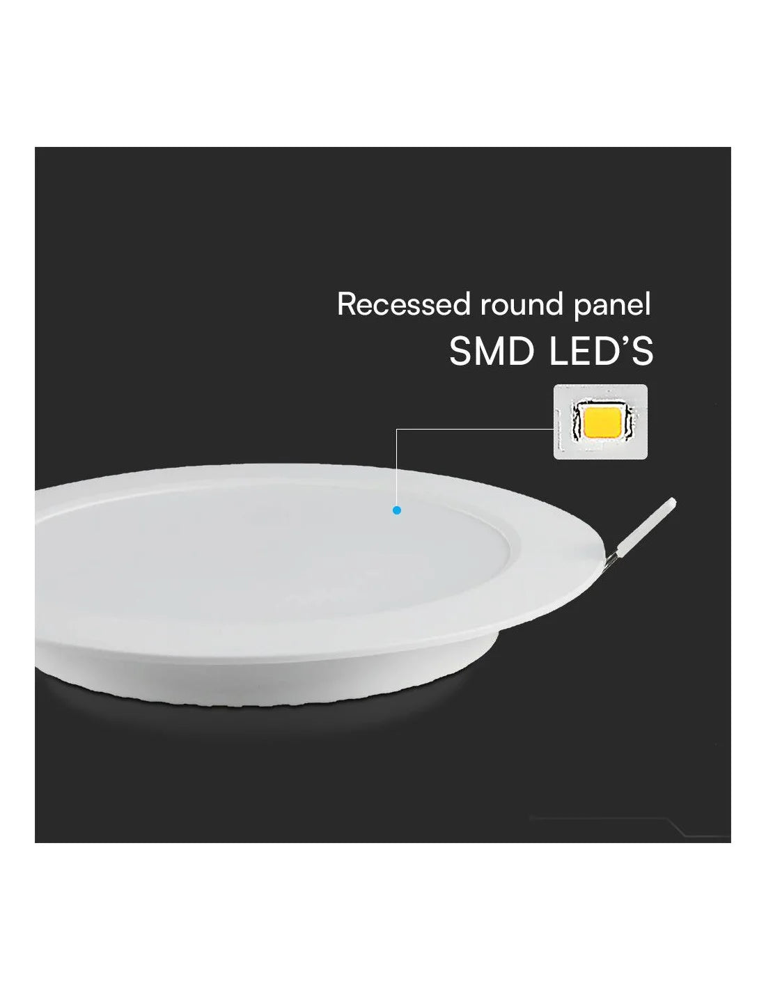 24 W LED SAMSUNG Чип Backlit Мини Панел Вграждане Кръг 6500 K