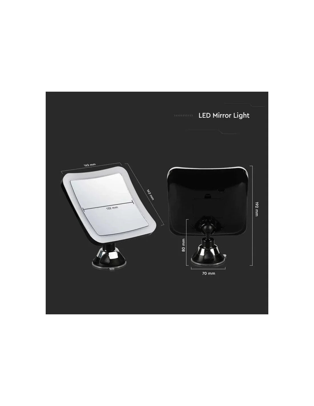 3.2 LED Огледало 3 x AA Батерии Черно Тяло