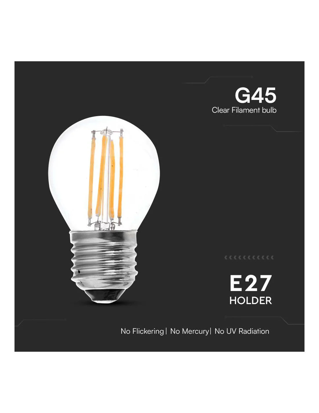 LED Крушка 6 W Filament E 27 G 45 4000 К