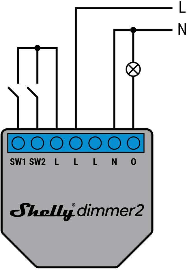 Микромодул Smart реле 1х димер 200VA без неутрала Shelly Dimmer 2 - 262184S