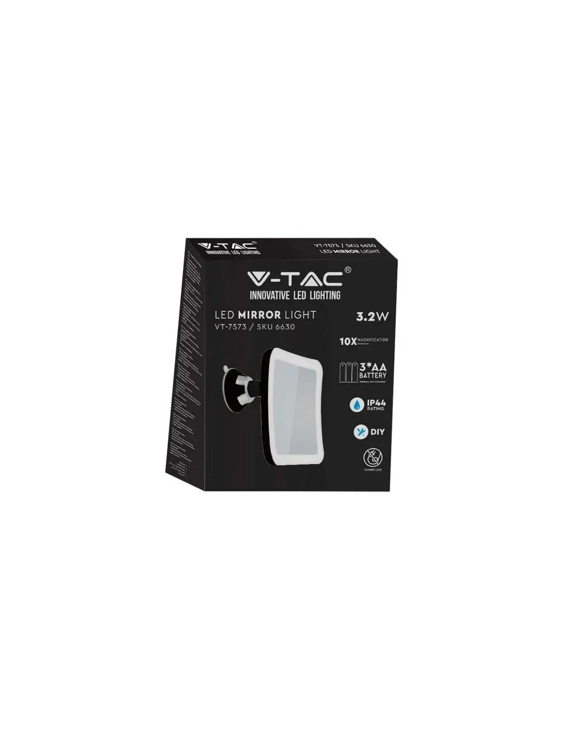 3.2 LED Огледало 3 x AA Батерии Черно Тяло