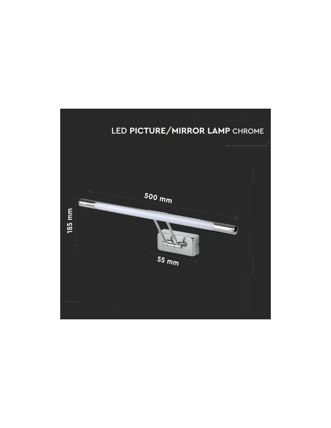 8 W LED Лампа за Картина Хром 3000 К ф 500