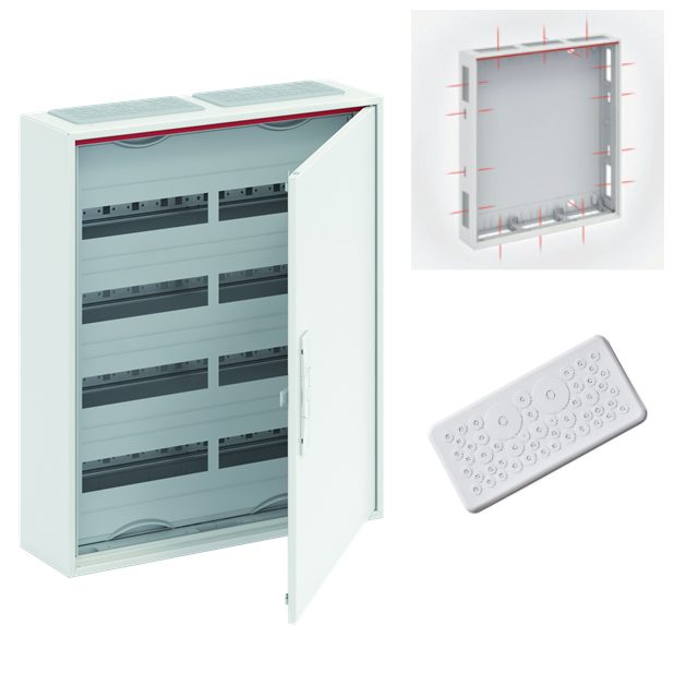 Табло за открит монтаж ComfortLine 4х24мод. CA24V с плътна метална врата и Н и РЕ клеми ABB