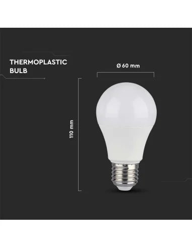 LED Крушка 10.5 W E 27 A 60 Термо Пластик 4000 K