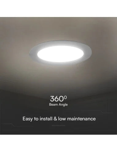 24 W LED SAMSUNG Чип Backlit Мини Панел Вграждане Кръг 6500 K