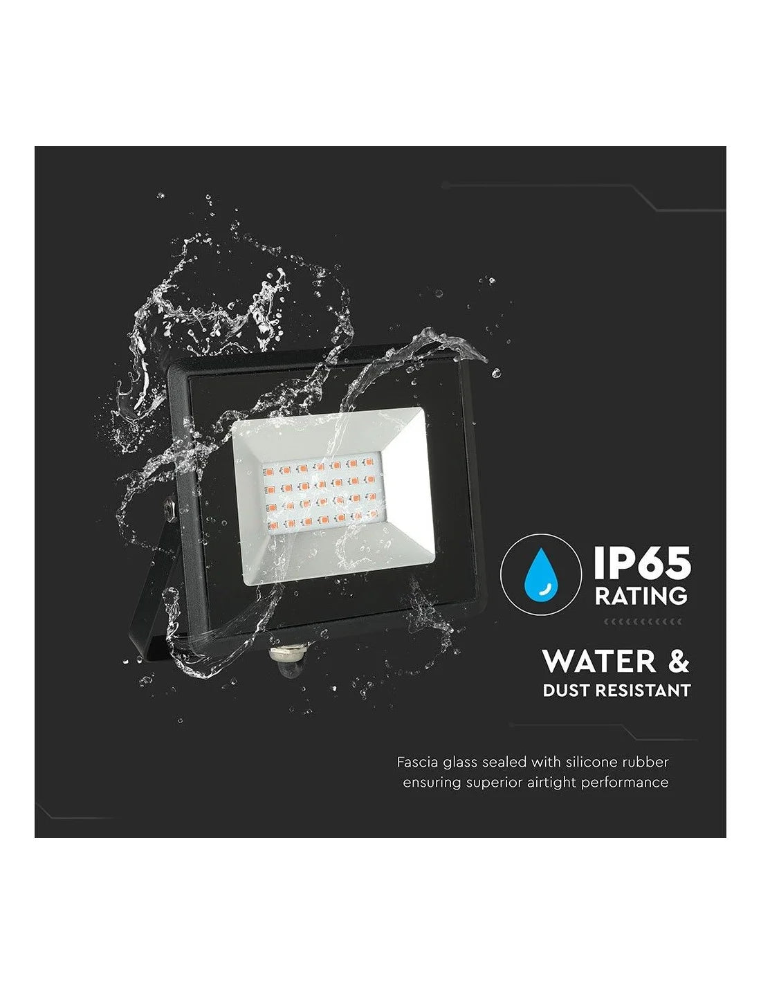 20 W LED Прожектор E-Series Черно Тяло Червен IP 65