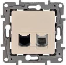 Розетка RJ11+RJ45 cat.6 UTP без крачета цвят крем Niloe Legrand /до изчерпване/
