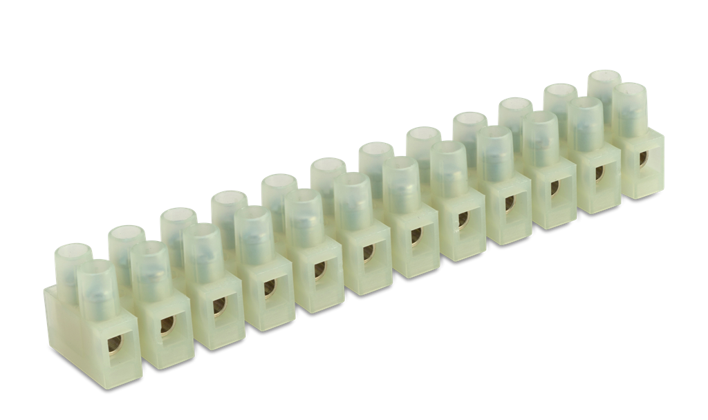 Лустер клема 2,5 мм2 бяла / 125' работна темп.,250 V / и самогасене, Polyamid (PA 6.6), BM