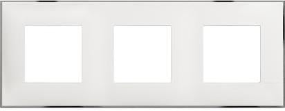 Рамка БЯЛ С ХРОМ 3х2 мод. НЕМСКИ СТАНДАРТ за монтаж върху носещи рамки 3х2 мод. /блистер/ Classia Bticino