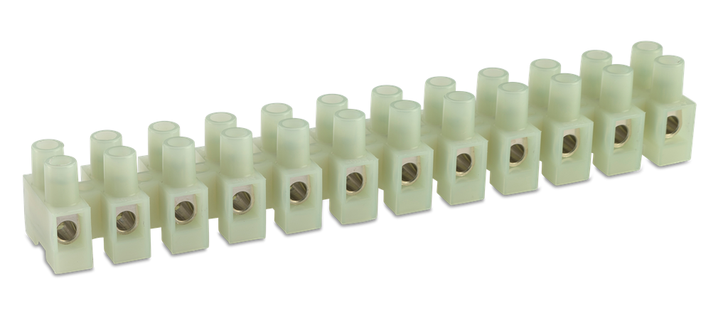 Лустер клема 10 мм2 бяла / 125' работна темп.,250V / и самогасене, Polyamid (PA 6.6), BM