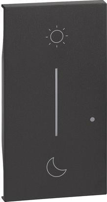 Лицев панел за Smart сценариен ключ " Събуждам се / Заспивам " 2 мод. цвят Черен Bticino с Netatmo