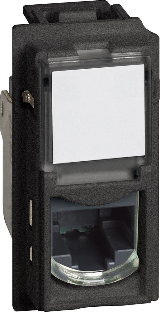 Розетка RJ45 cat.6 STP конектор toolless IDC 1 мод. цвят Черен Living Now Bticino