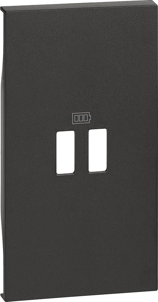 Лицев панел за USB розетка тип 2xA/2xC/A+C 2 мод. цвят Черен Living Now Bticino