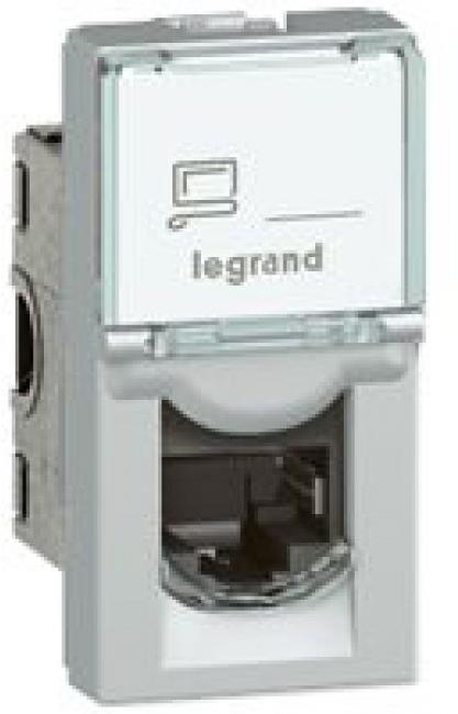 Розетка RJ45 cat.6A STP 1 мод. цвят алуминий Mosaic Legrand