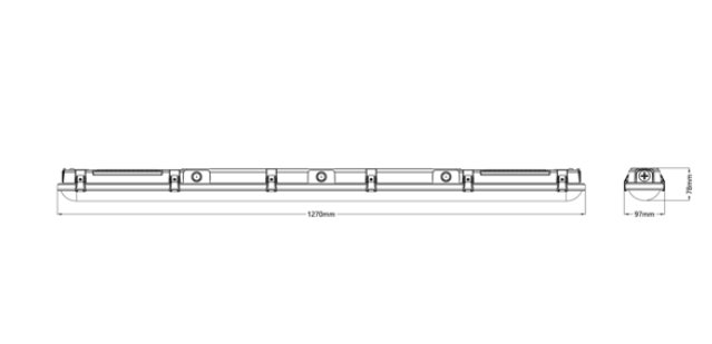 ОСВ . ТЯЛО LED DAMP PROOF CBO 32 W , 4000 / 6500 K , 4800 lm