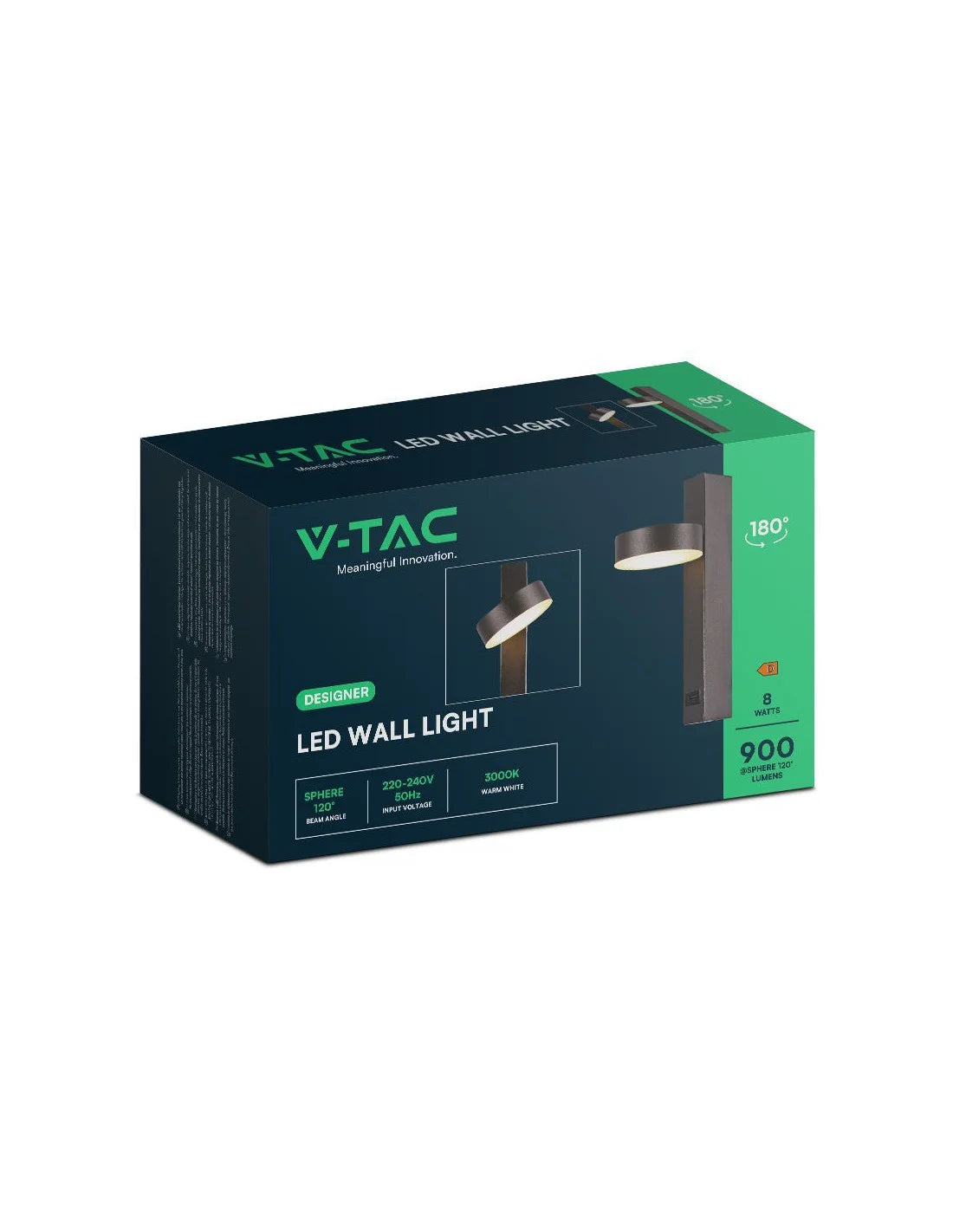 8 W LED Аплик с USB 3000 K Черно Тяло