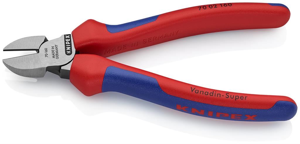Клещи диагонални резачки, синьо-червена ръкохватка 160мм, Knipex